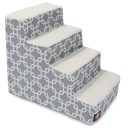 River Soap Co MajesticPet  4 Step Links Sherpa Pet Stairs, Gray MA331192